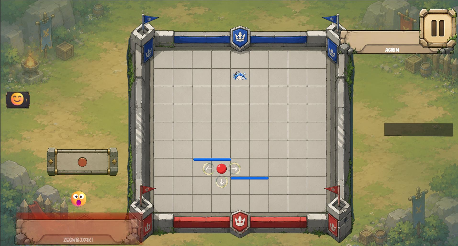 Two WallFall players closing in on each other mid-match
