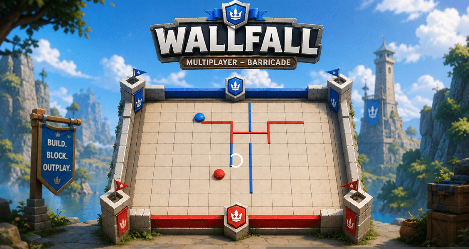 WallFall — multiplayer barricade game key art